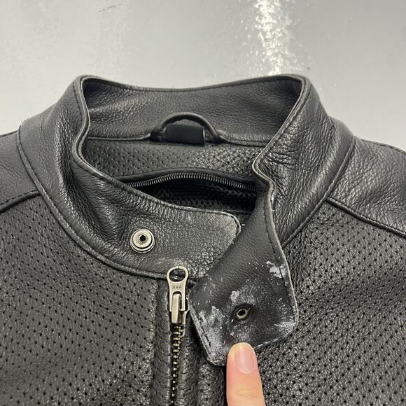 Vintage Y2k Evel Knievel Black Leather Motorcycle Jacket - Picture 2 of 5